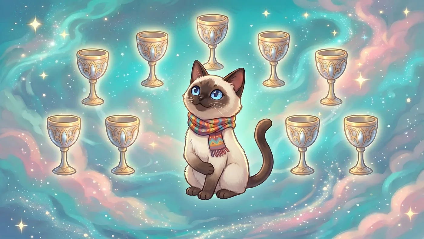 Nine of Cups Tarot Card Meaning | Upright, Reversed, Love